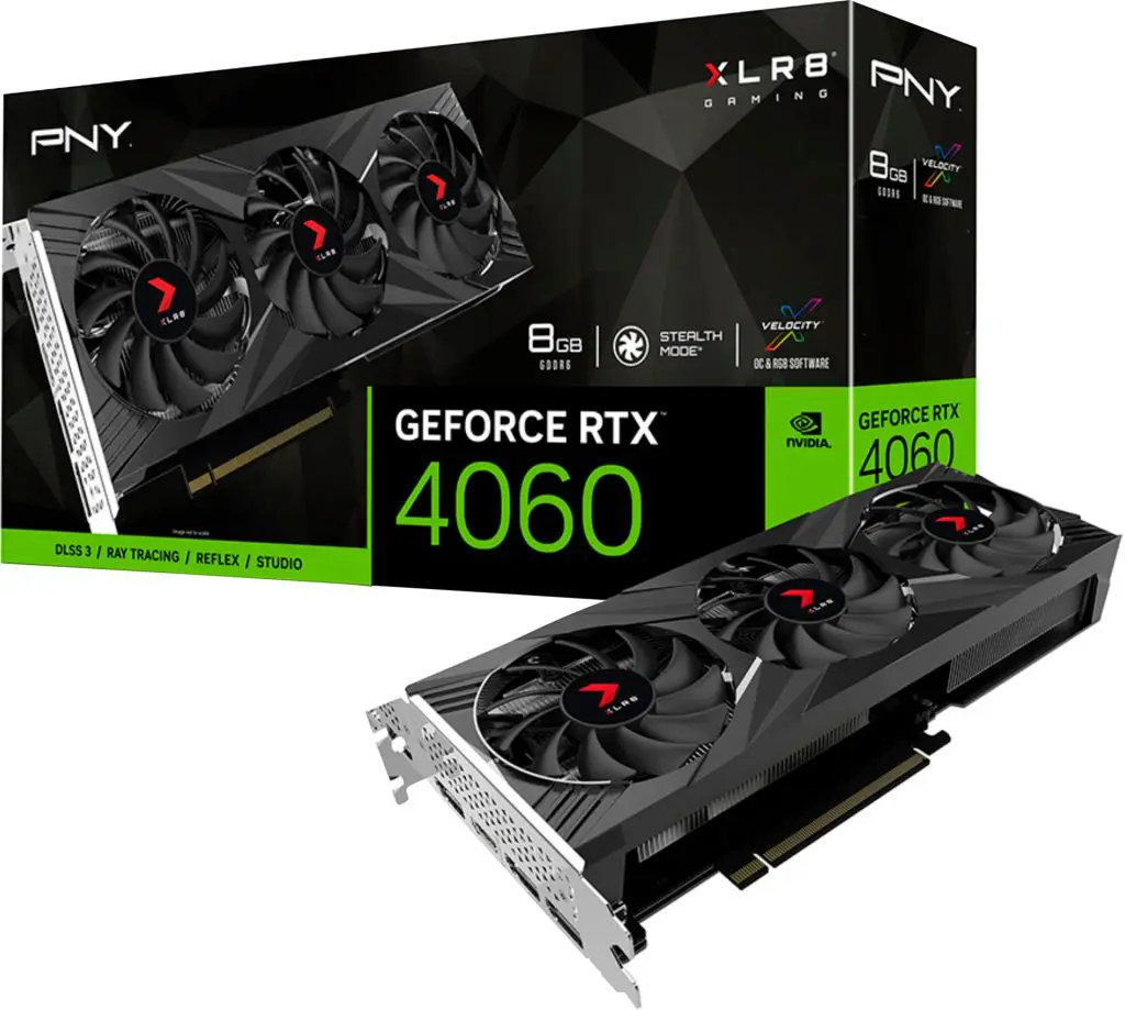 PNY GeForce RTX 4060 Graphics Card | 8GB GDDR6 VRAM | Gaming VERTO | RGB | Triple Fan cooling